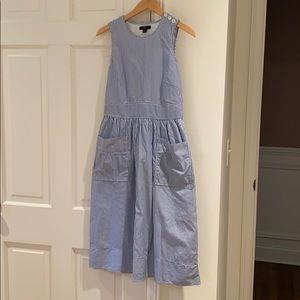 Jcrew blue stripe midi dress